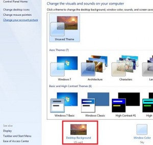 כיצד לשנות את Windows 7PC ברקע שולחן העבודה